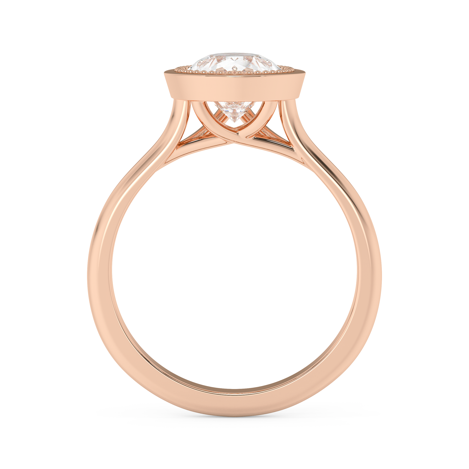 Emerald Solitaire Lab Grown Diamond Engagement Ring