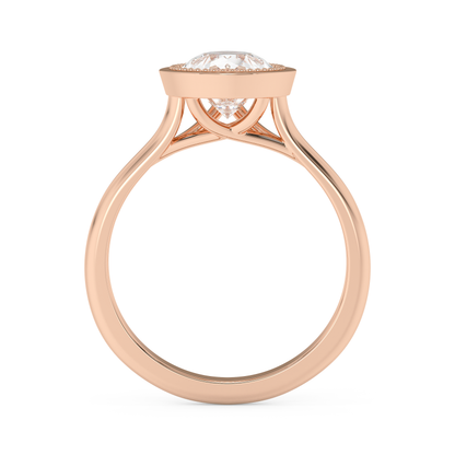 Emerald Solitaire Lab Grown Diamond Engagement Ring