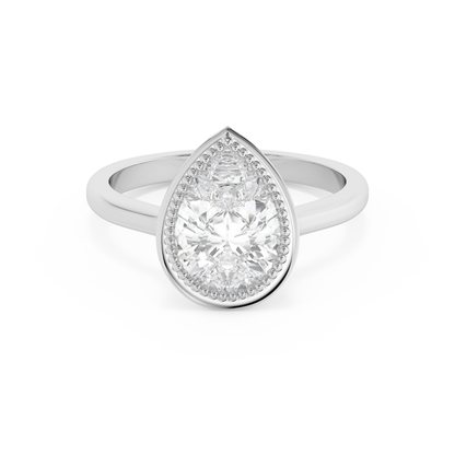 Emerald Solitaire Lab Grown Diamond Engagement Ring