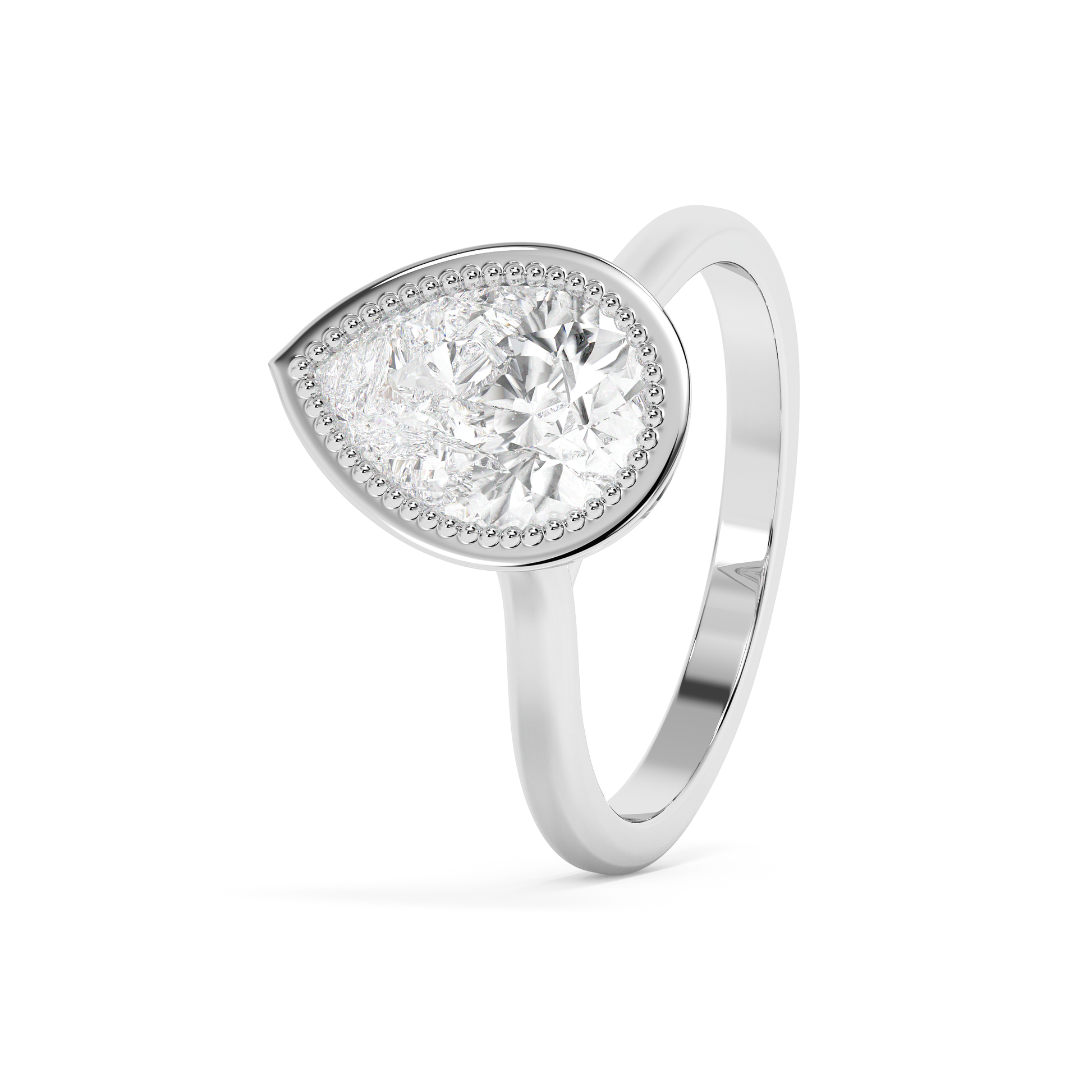 Emerald Solitaire Lab Grown Diamond Engagement Ring