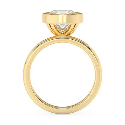 Emerald Solitaire Lab Grown Diamond Engagement Ring