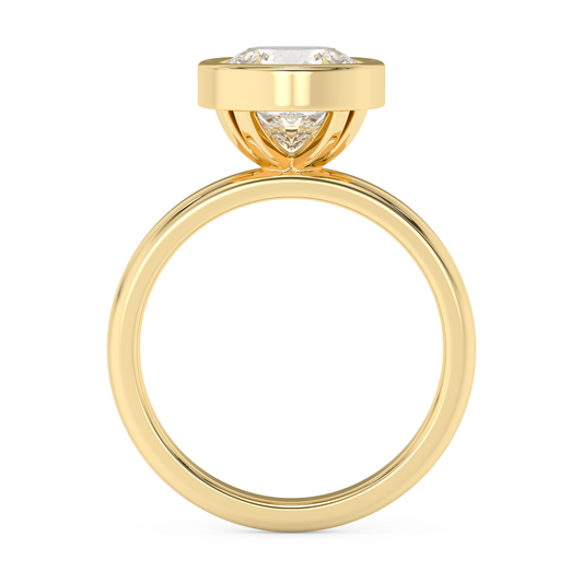 Emerald Solitaire Lab Grown Diamond Engagement Ring