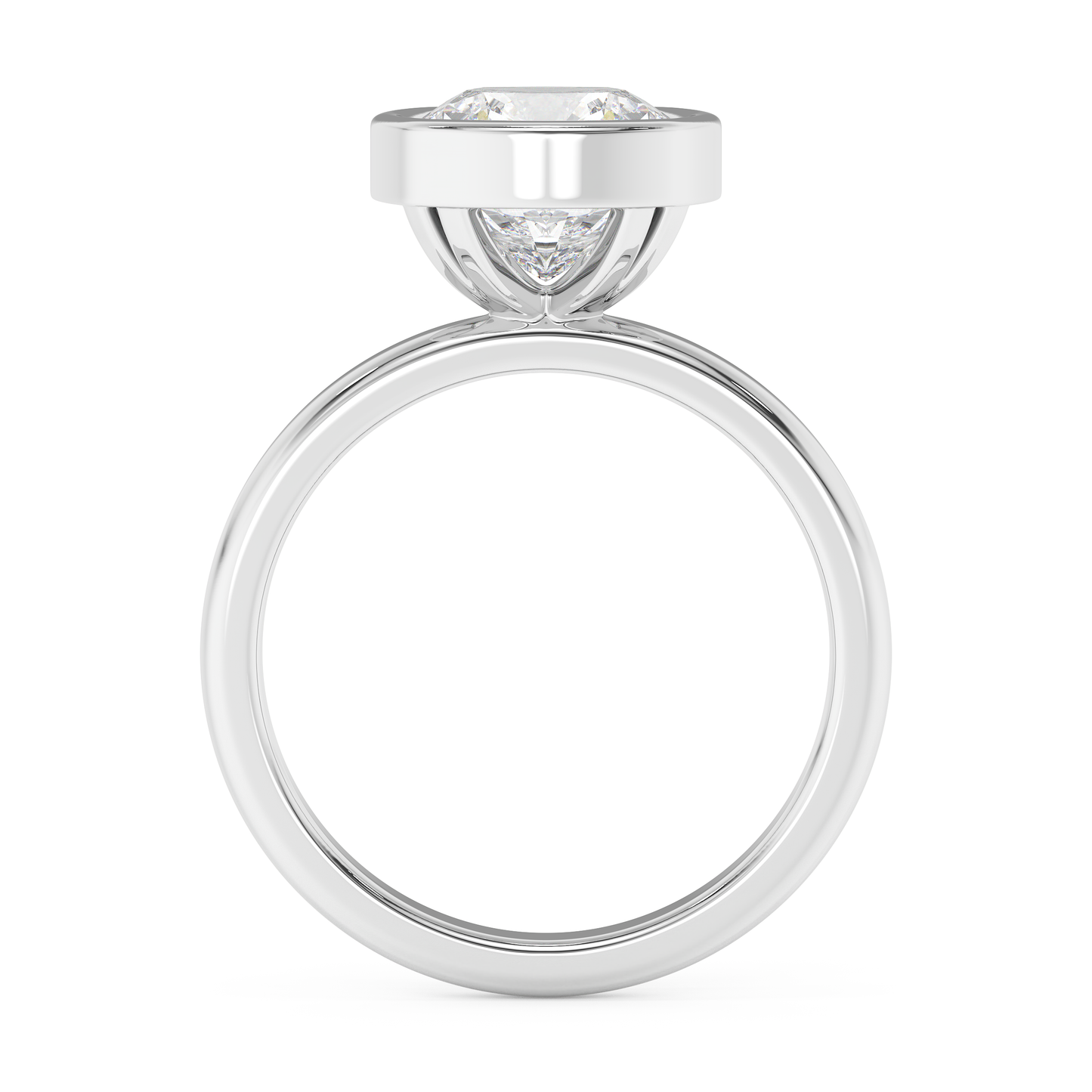 Emerald Solitaire Lab Grown Diamond Engagement Ring
