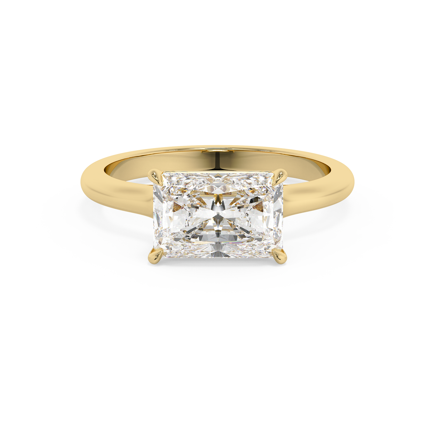 Emerald Solitaire Lab Grown Diamond Engagement Ring