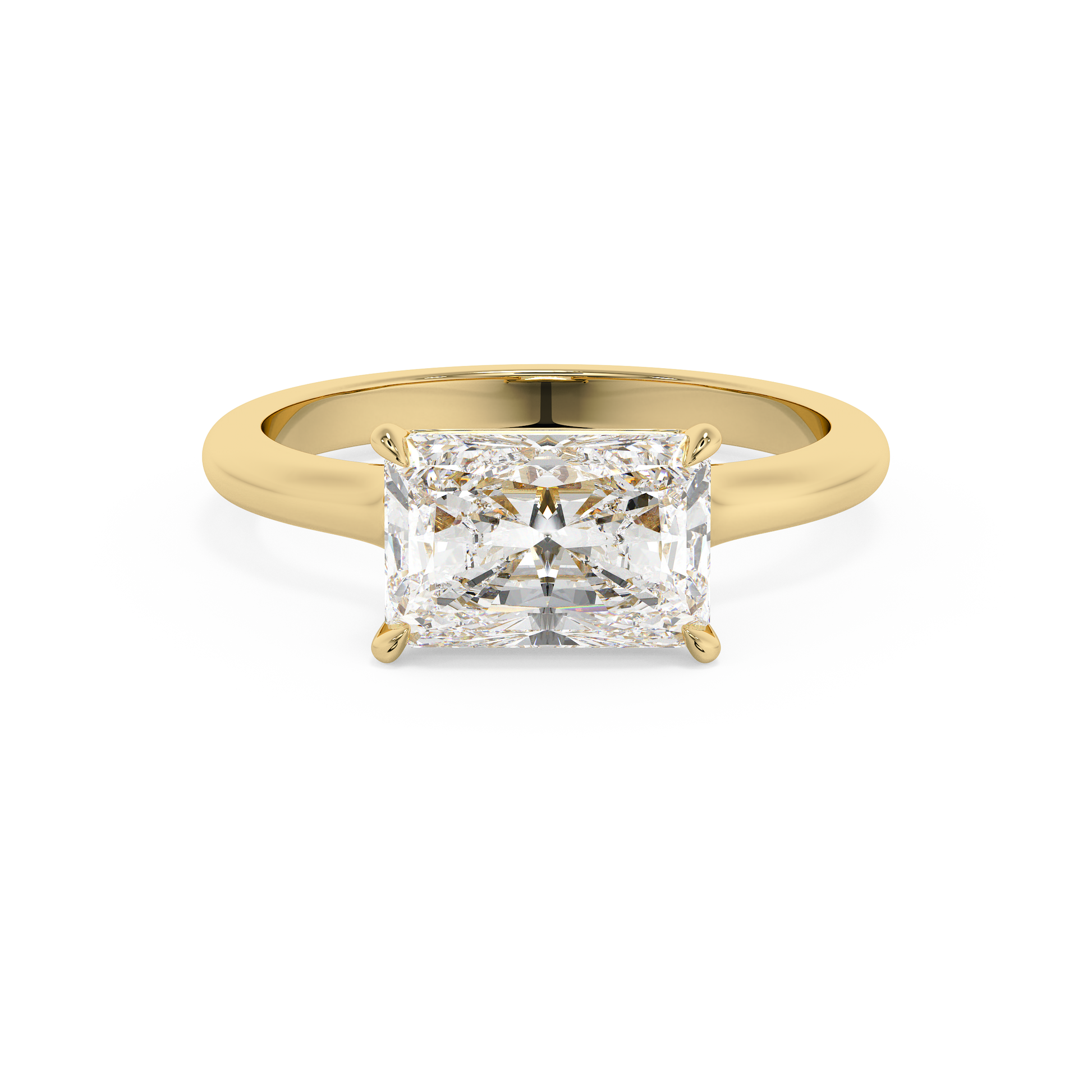 Emerald Solitaire Lab Grown Diamond Engagement Ring