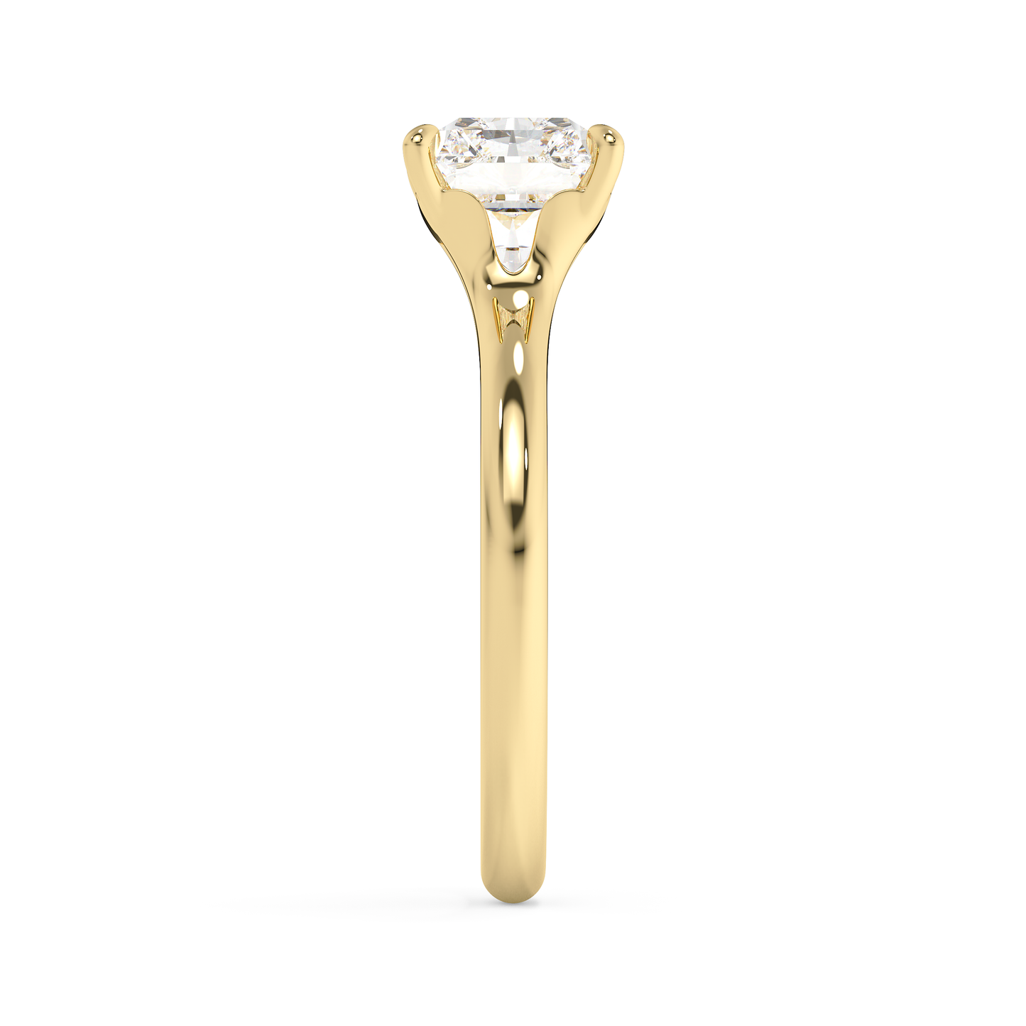 Emerald Solitaire Lab Grown Diamond Engagement Ring