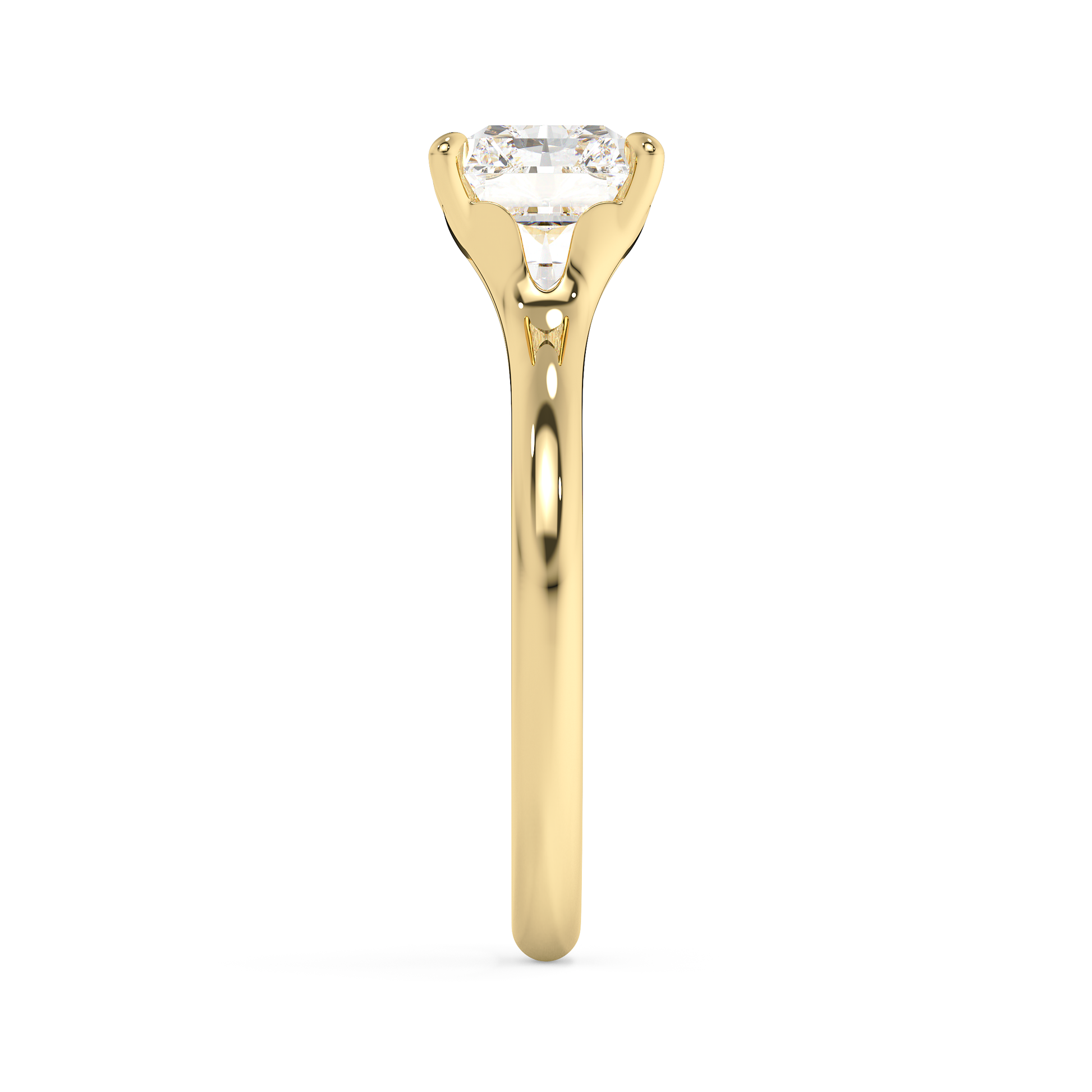 Emerald Solitaire Lab Grown Diamond Engagement Ring