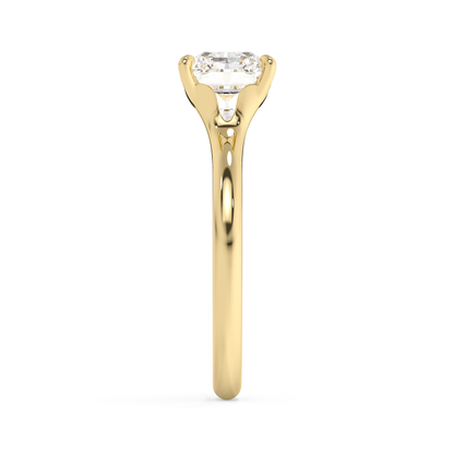 Emerald Solitaire Lab Grown Diamond Engagement Ring