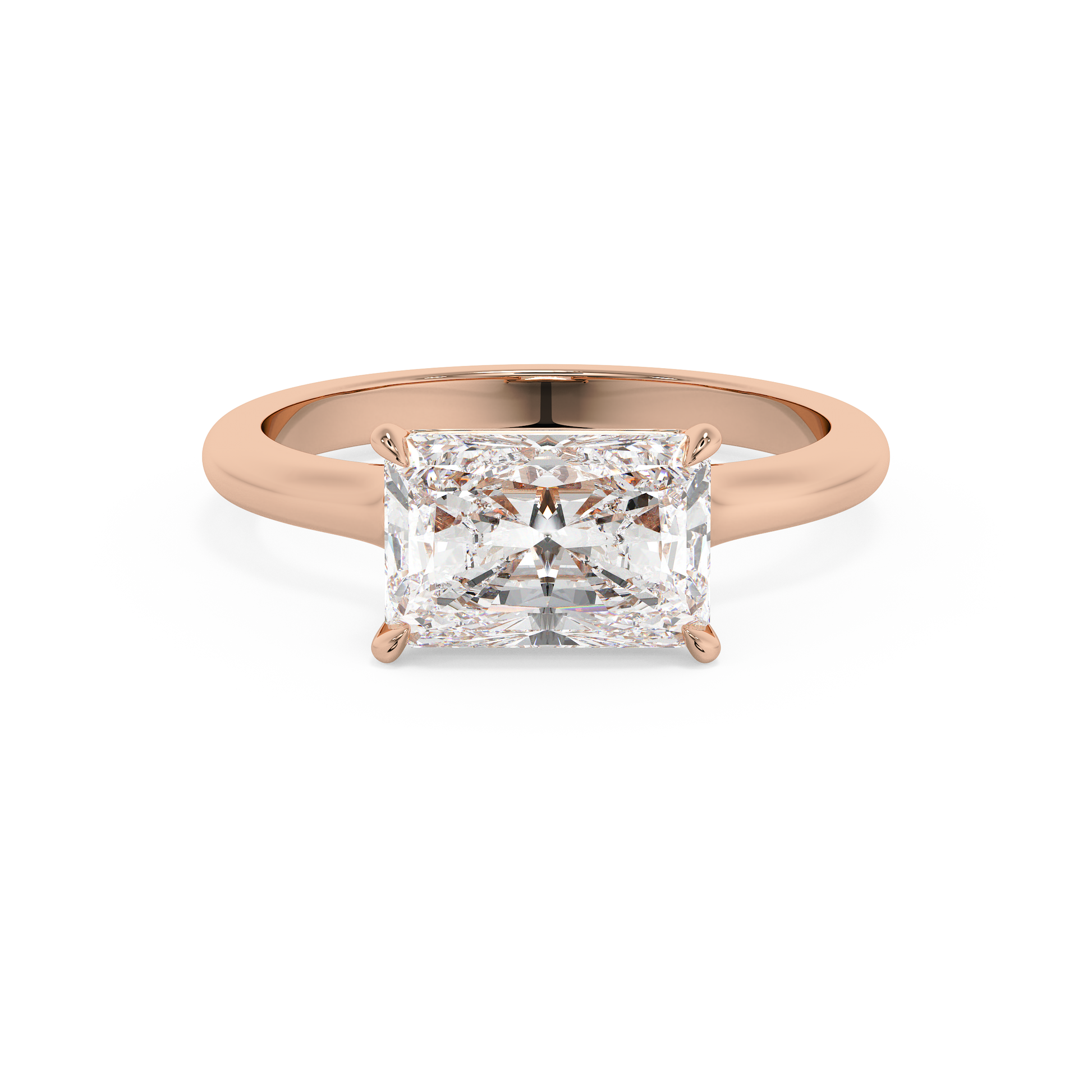 Emerald Solitaire Lab Grown Diamond Engagement Ring