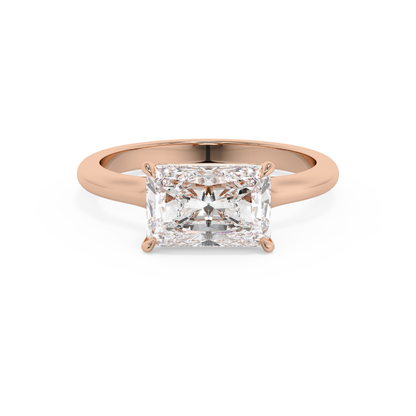 Emerald Solitaire Lab Grown Diamond Engagement Ring