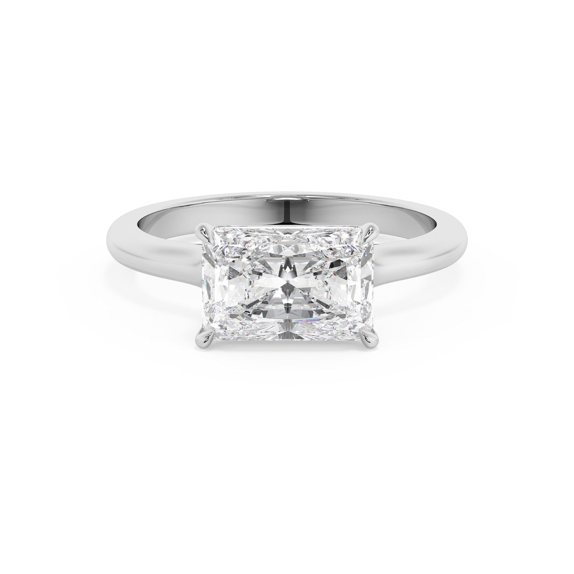Emerald Solitaire Lab Grown Diamond Engagement Ring