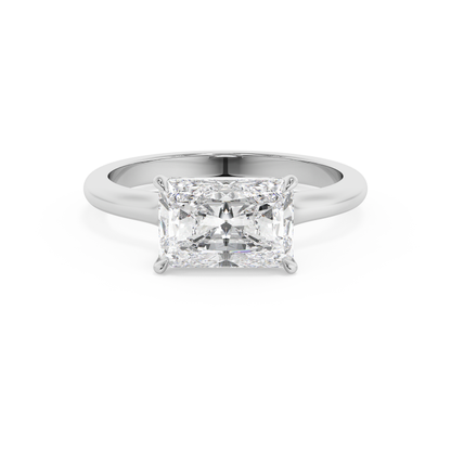 Emerald Solitaire Lab Grown Diamond Engagement Ring