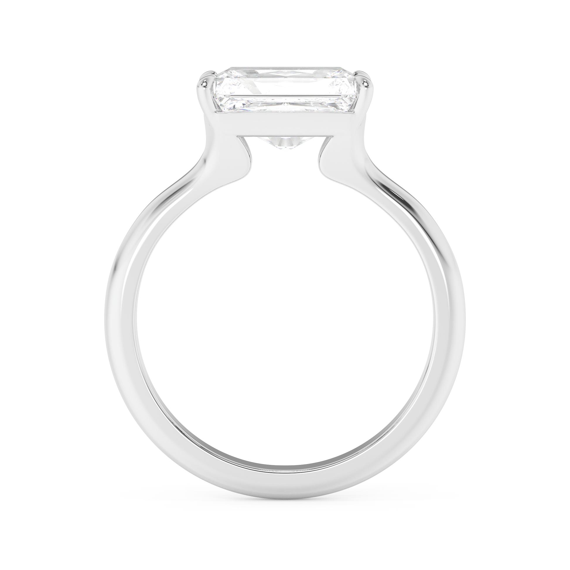 Emerald Solitaire Lab Grown Diamond Engagement Ring