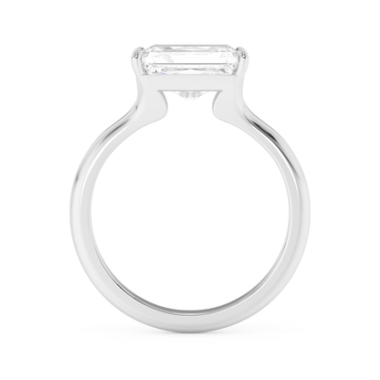 Emerald Solitaire Lab Grown Diamond Engagement Ring