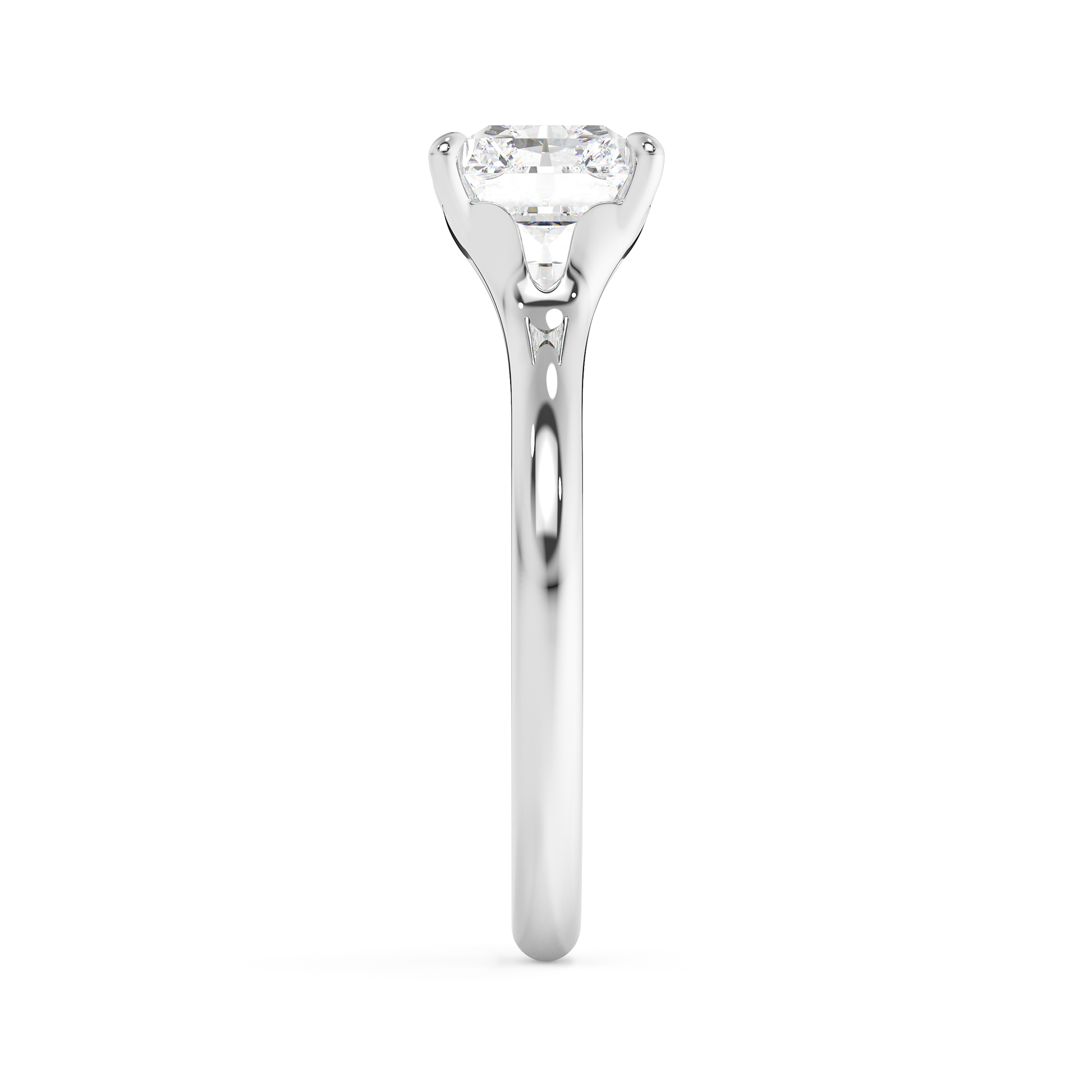 Emerald Solitaire Lab Grown Diamond Engagement Ring