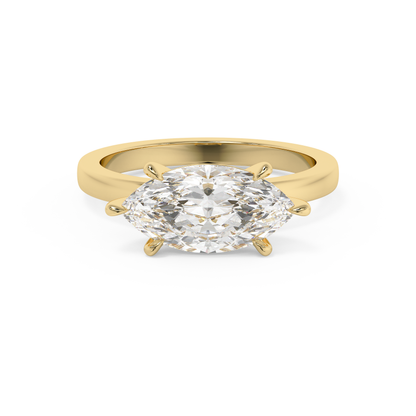 Emerald Solitaire Lab Grown Diamond Engagement Ring