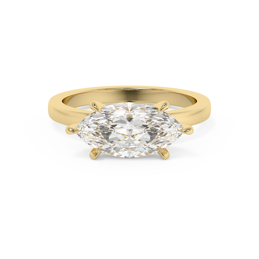 Emerald Solitaire Lab Grown Diamond Engagement Ring