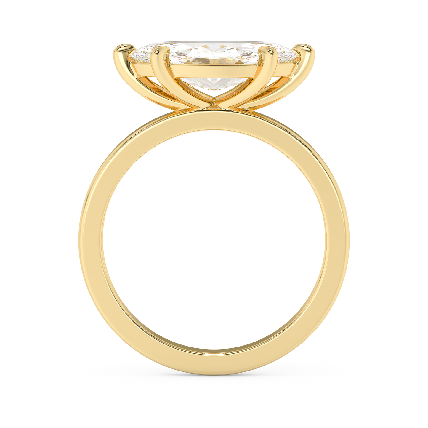 Emerald Solitaire Lab Grown Diamond Engagement Ring