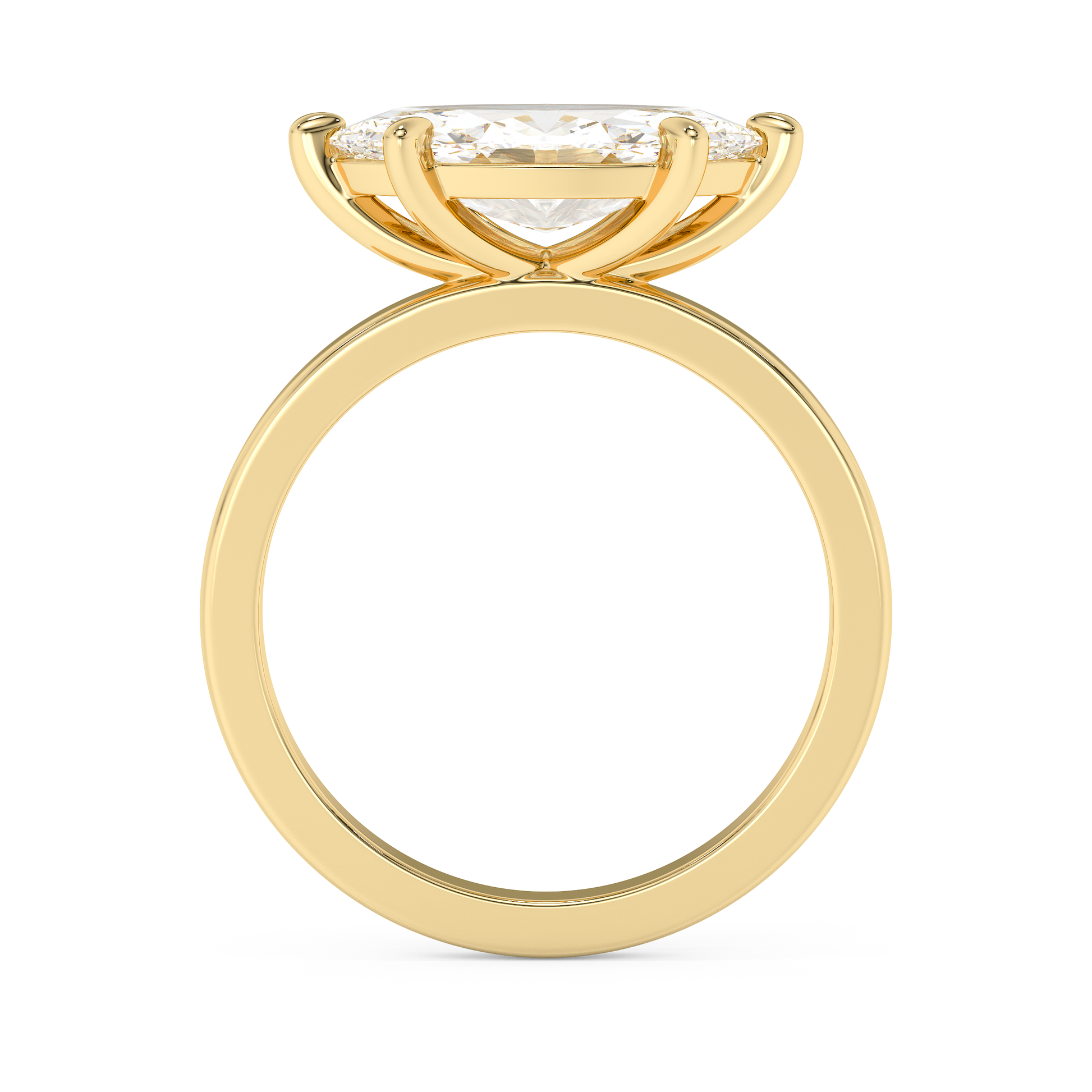 Emerald Solitaire Lab Grown Diamond Engagement Ring