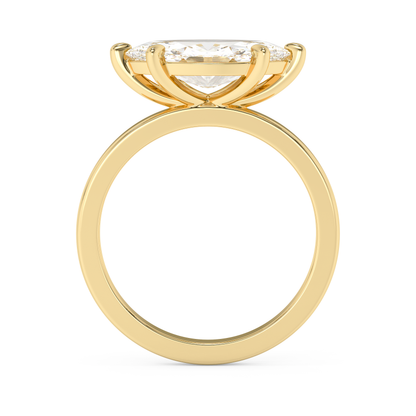 Emerald Solitaire Lab Grown Diamond Engagement Ring