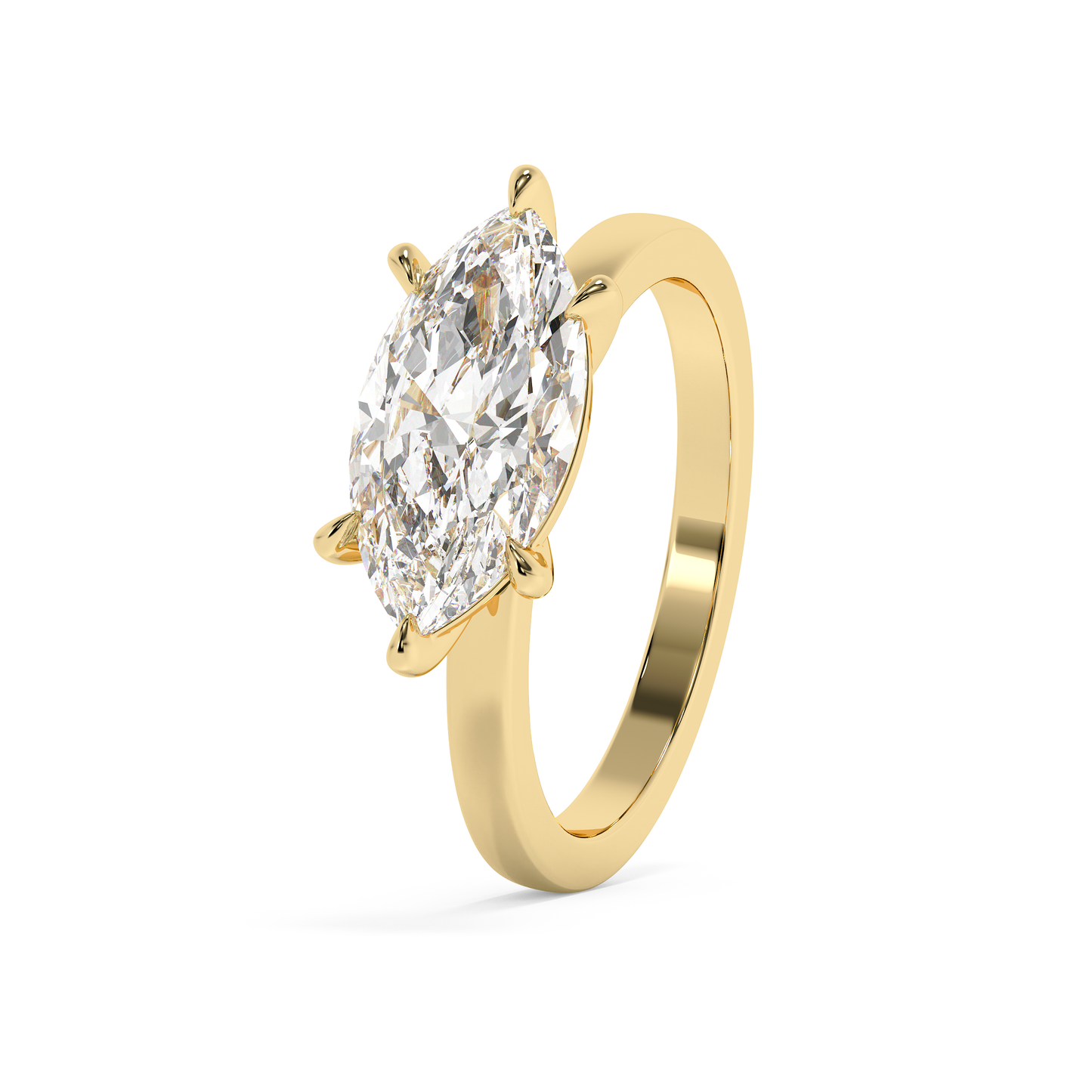 Emerald Solitaire Lab Grown Diamond Engagement Ring