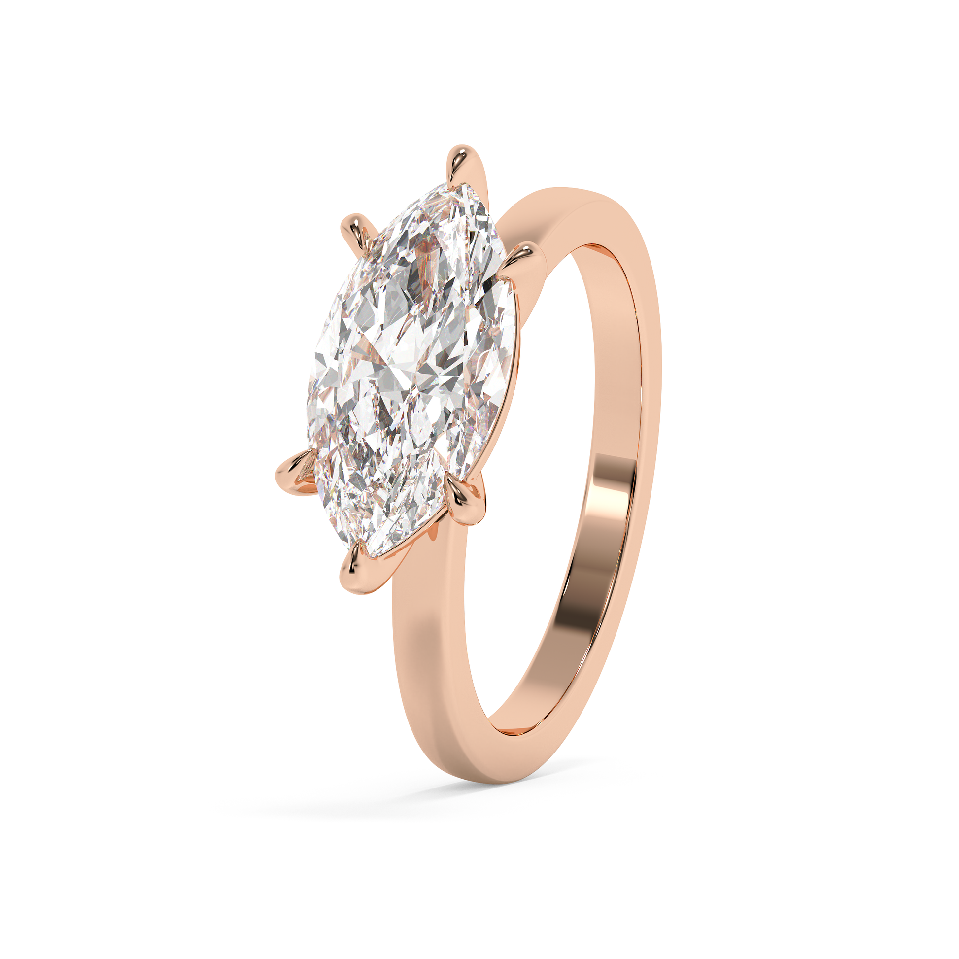 Emerald Solitaire Lab Grown Diamond Engagement Ring