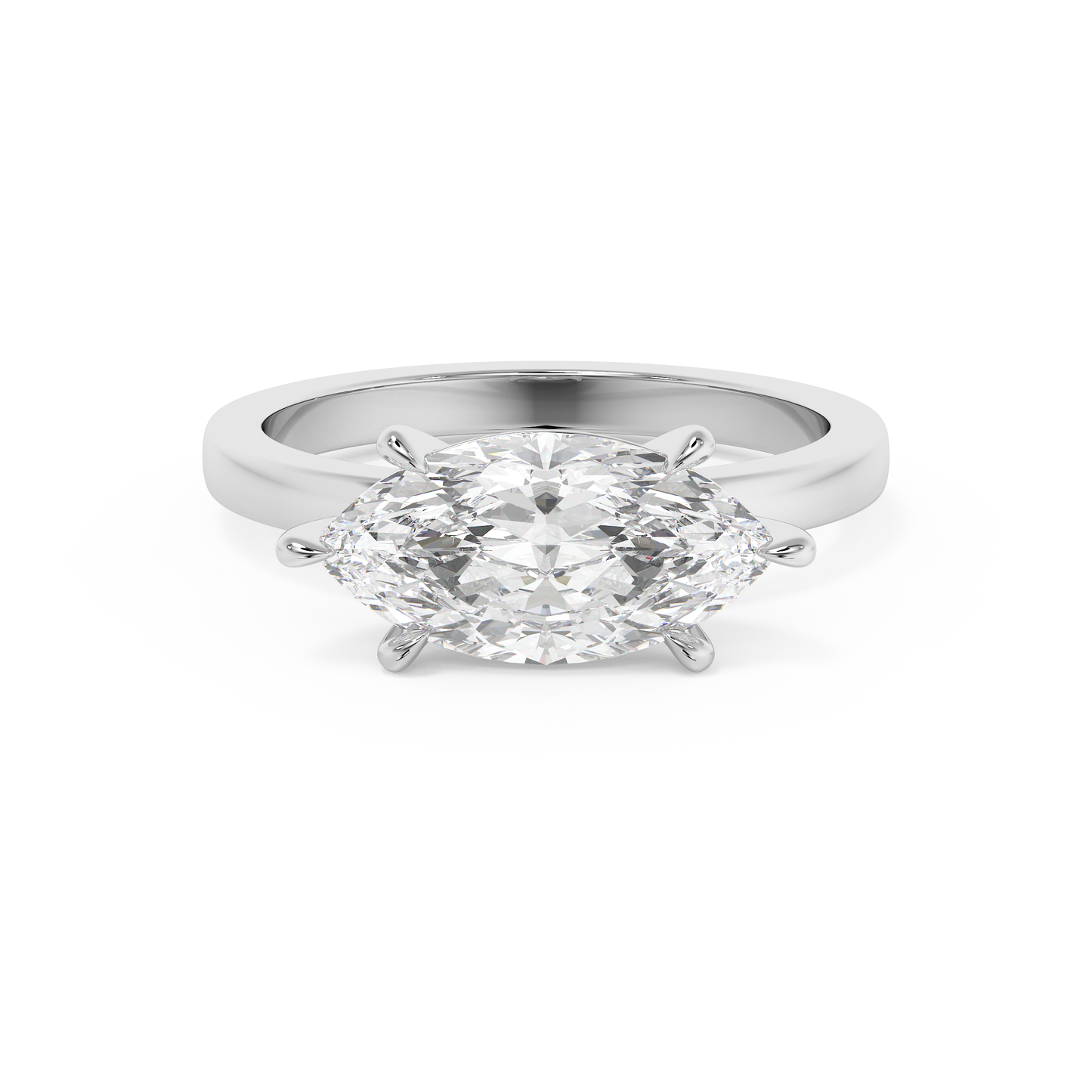 Emerald Solitaire Lab Grown Diamond Engagement Ring
