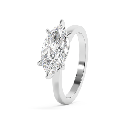 Emerald Solitaire Lab Grown Diamond Engagement Ring