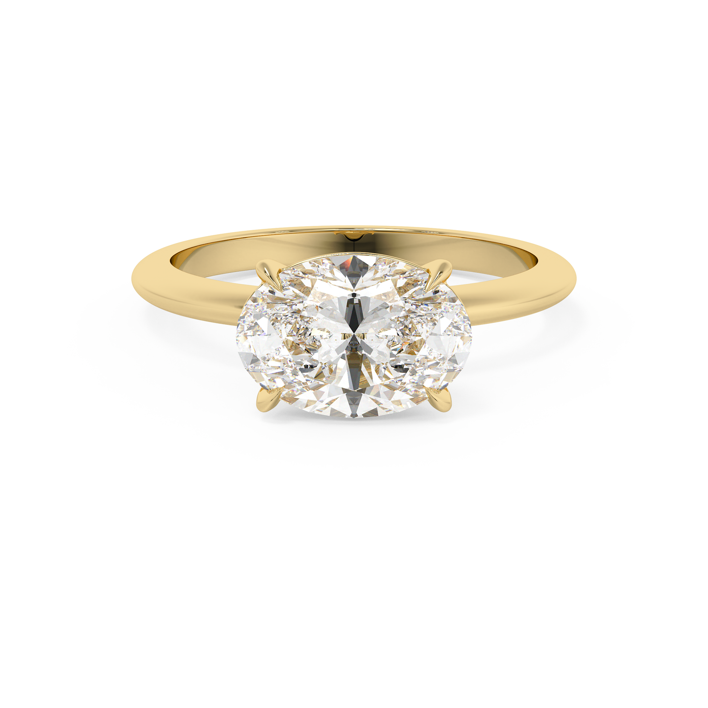Emerald Solitaire Lab Grown Diamond Engagement Ring