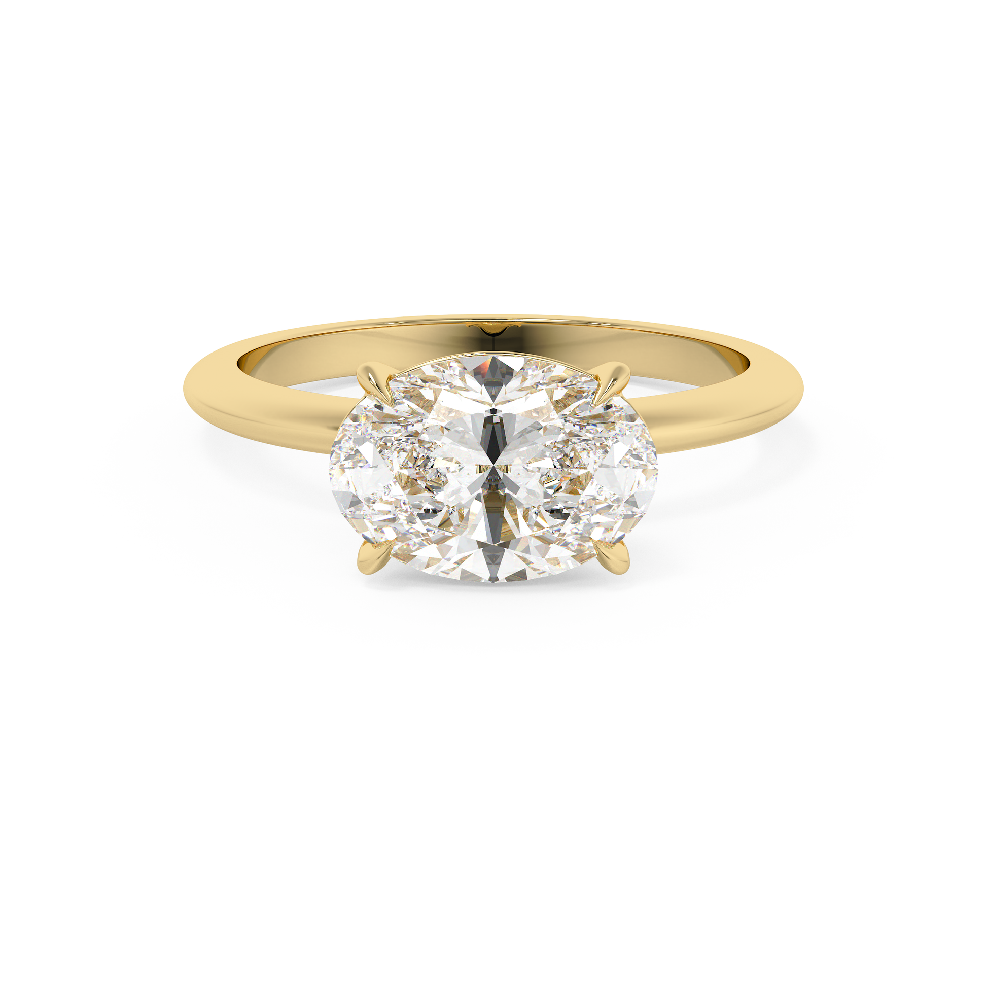 Emerald Solitaire Lab Grown Diamond Engagement Ring