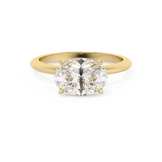 Emerald Solitaire Lab Grown Diamond Engagement Ring