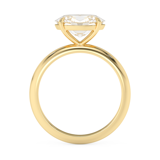 Emerald Solitaire Lab Grown Diamond Engagement Ring