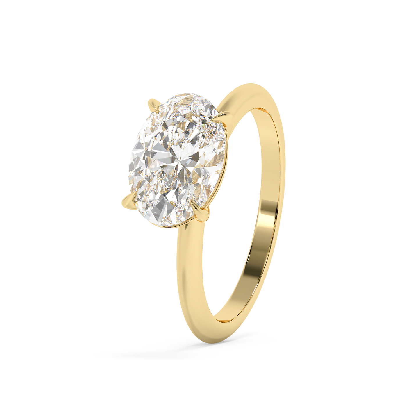 Emerald Solitaire Lab Grown Diamond Engagement Ring