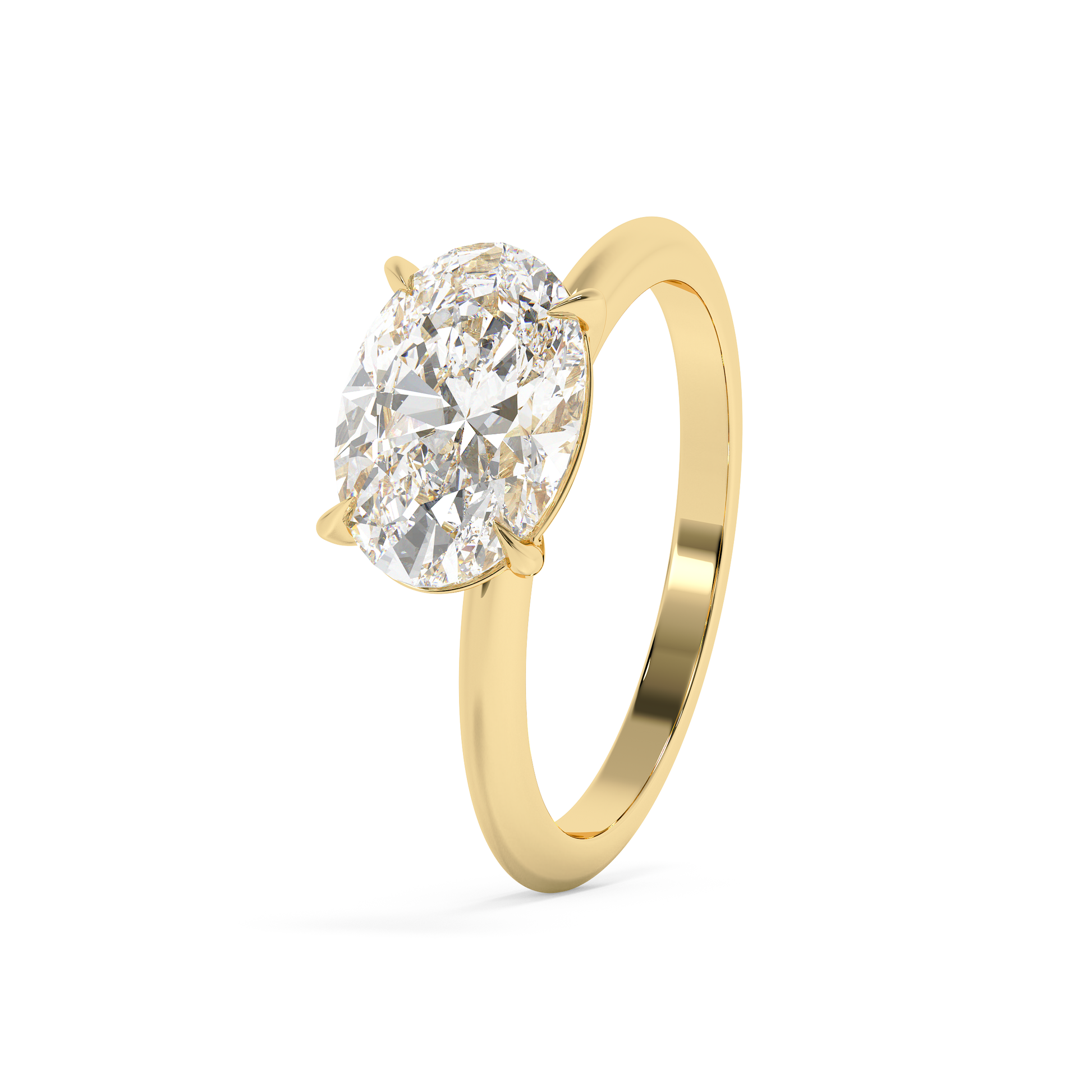 Emerald Solitaire Lab Grown Diamond Engagement Ring