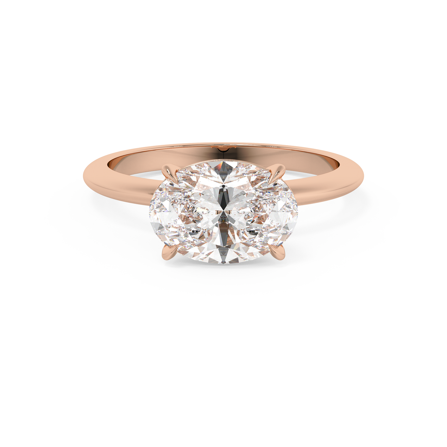 Emerald Solitaire Lab Grown Diamond Engagement Ring