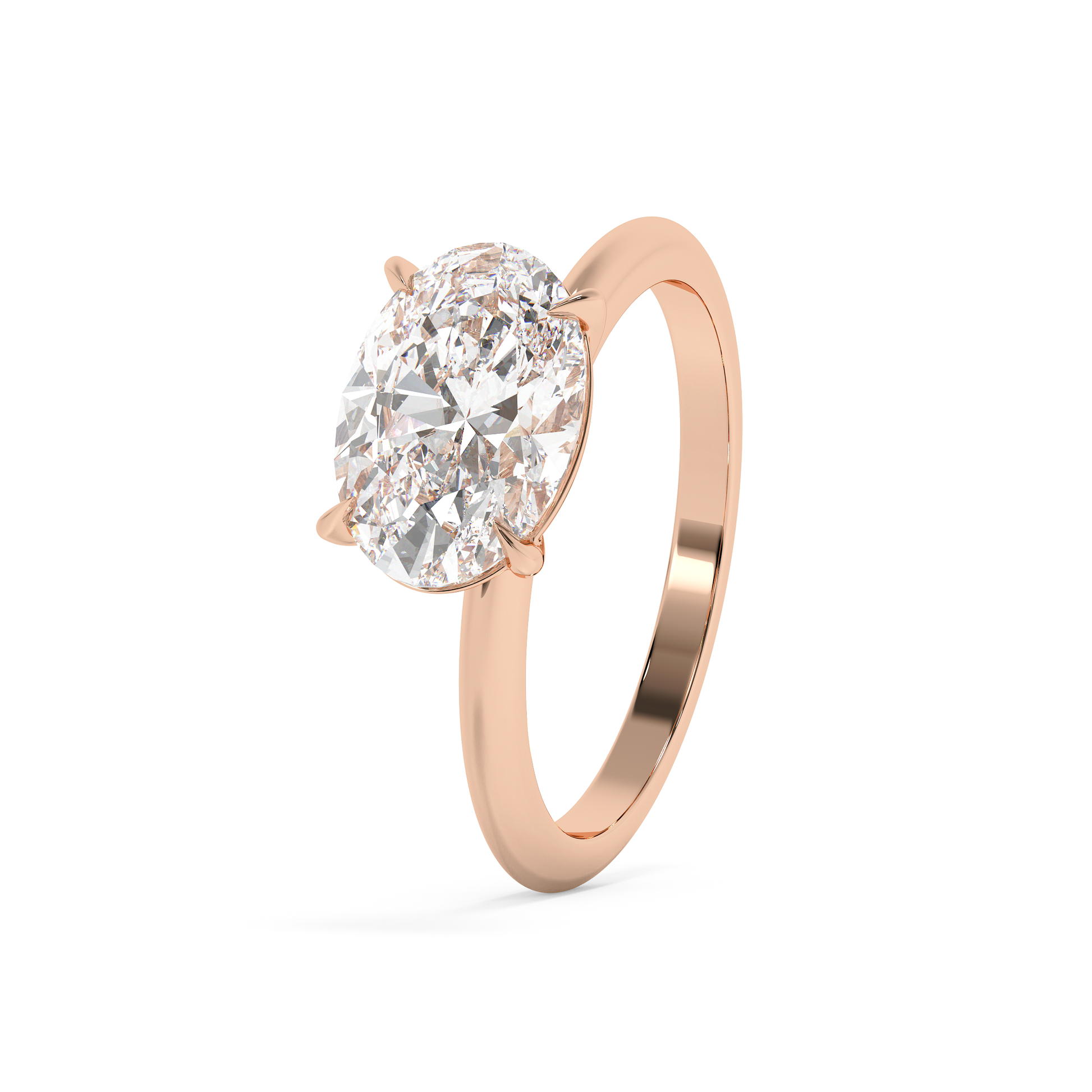 Emerald Solitaire Lab Grown Diamond Engagement Ring