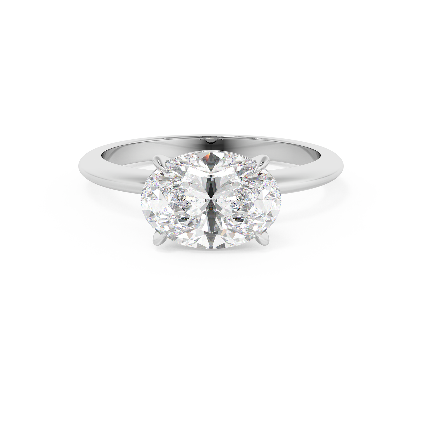 Emerald Solitaire Lab Grown Diamond Engagement Ring