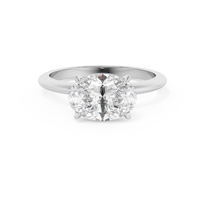 Emerald Solitaire Lab Grown Diamond Engagement Ring