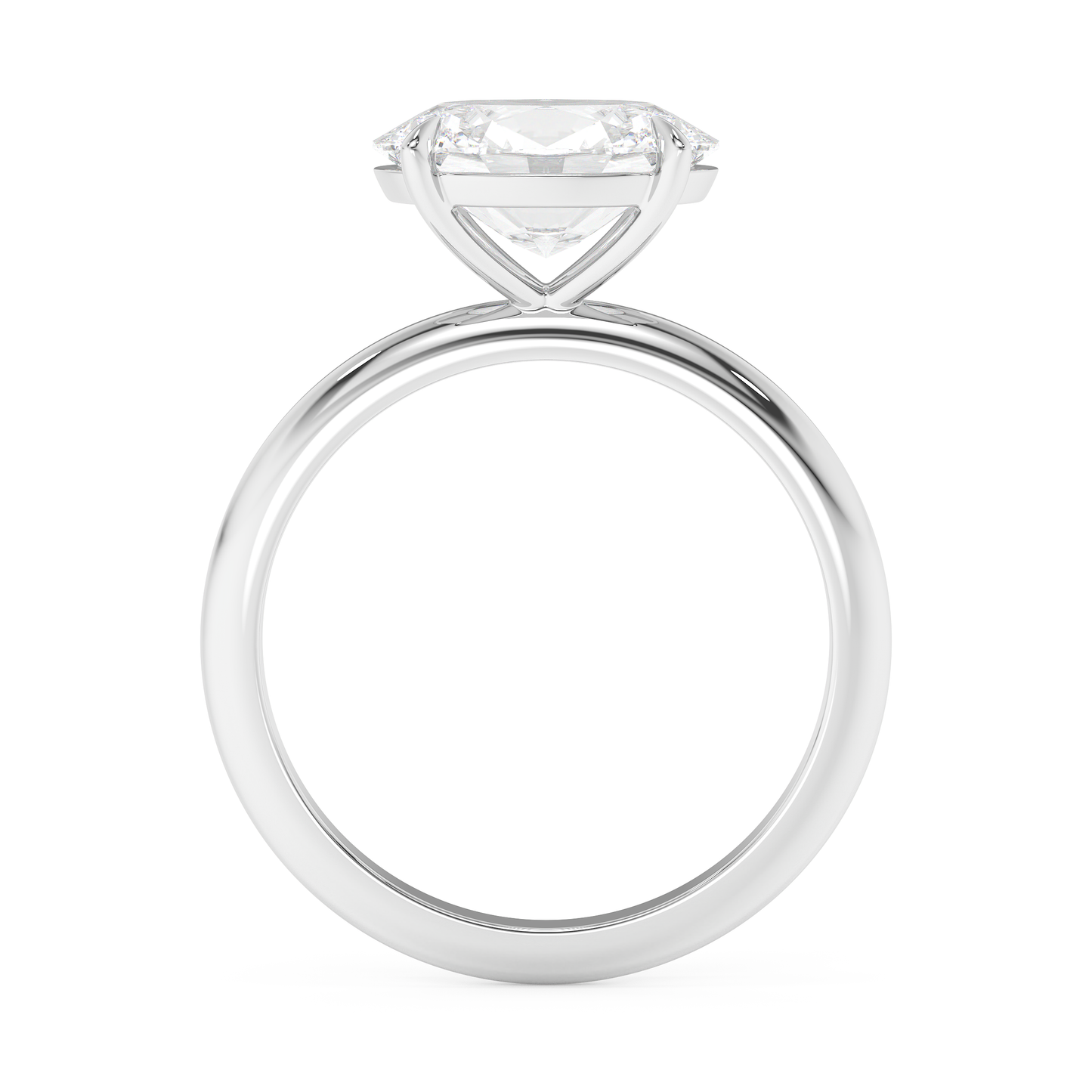 Emerald Solitaire Lab Grown Diamond Engagement Ring