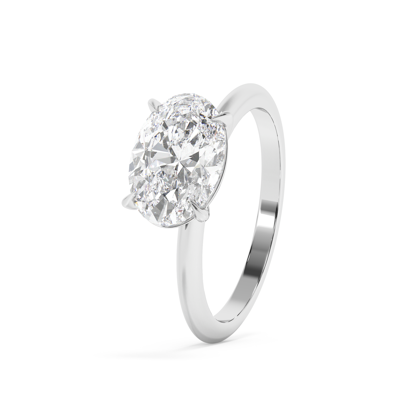 Emerald Solitaire Lab Grown Diamond Engagement Ring
