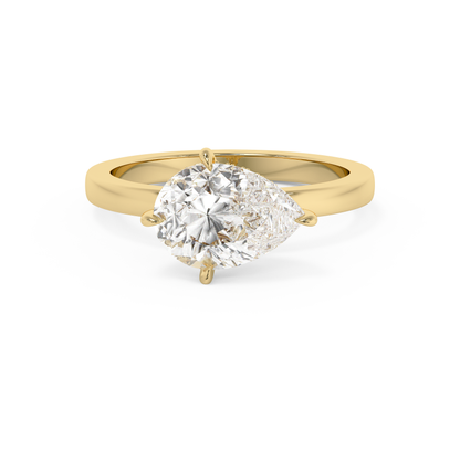 Emerald Solitaire Lab Grown Diamond Engagement Ring