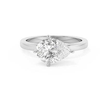 Emerald Solitaire Lab Grown Diamond Engagement Ring