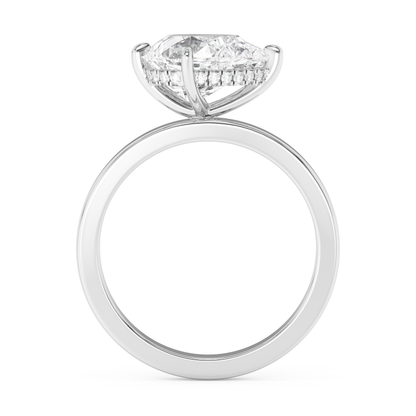 Emerald Solitaire Lab Grown Diamond Engagement Ring