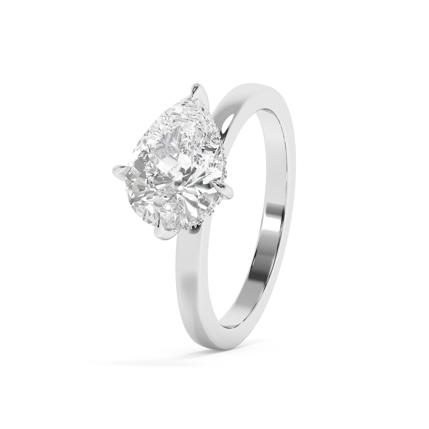 Emerald Solitaire Lab Grown Diamond Engagement Ring