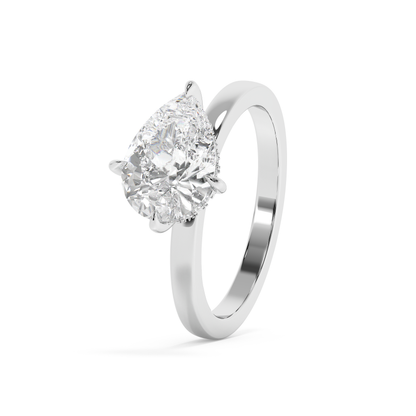 Emerald Solitaire Lab Grown Diamond Engagement Ring