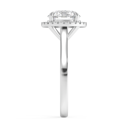 Emerald Solitaire Lab Grown Diamond Engagement Ring