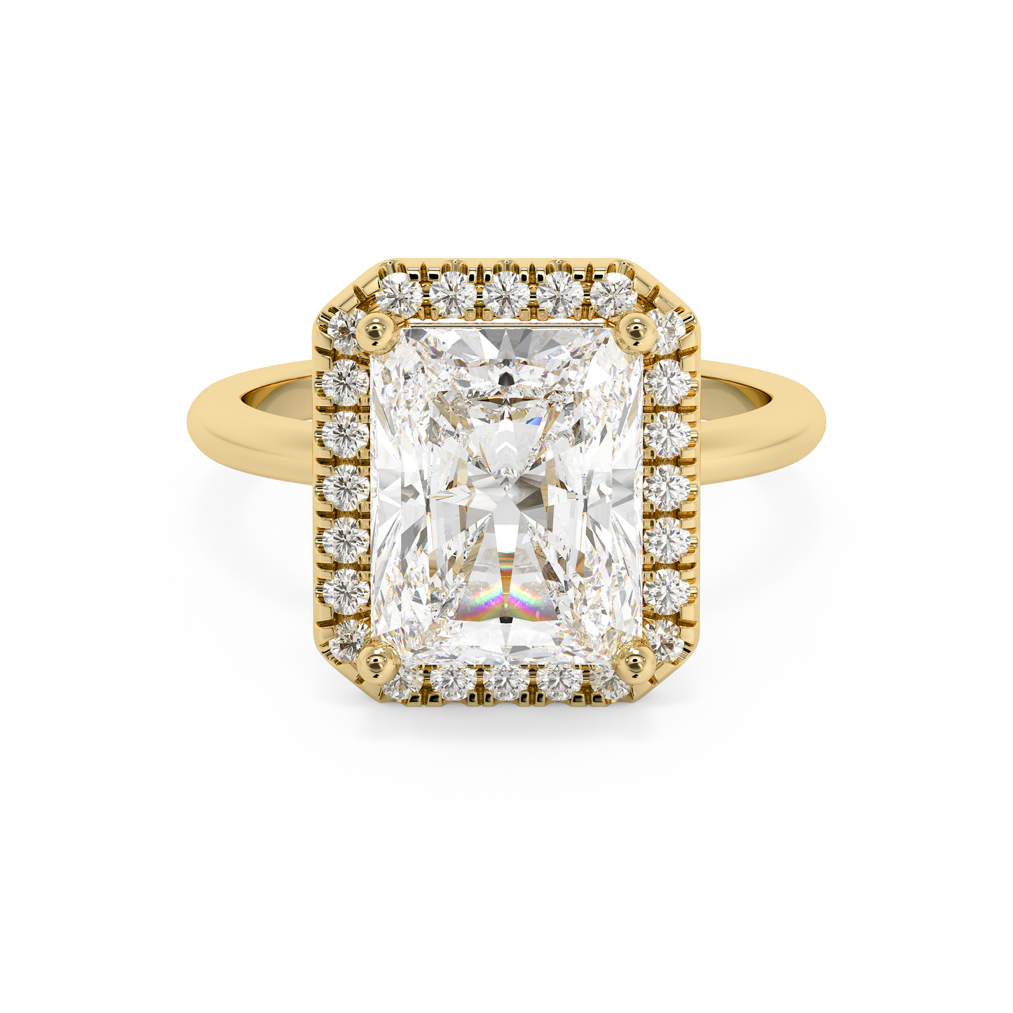Emerald Solitaire Lab Grown Diamond Engagement Ring