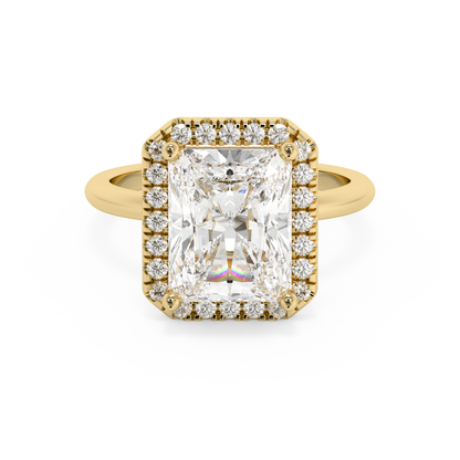 Emerald Solitaire Lab Grown Diamond Engagement Ring