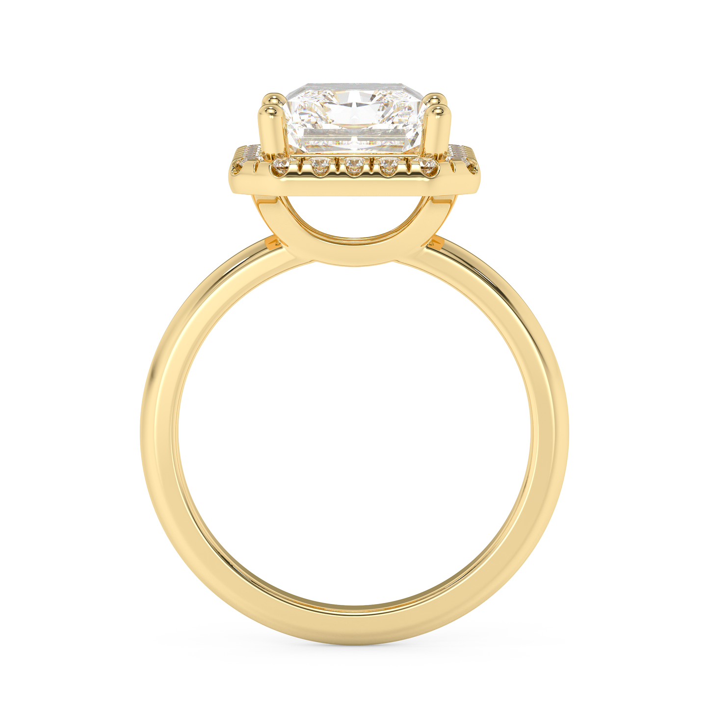 Emerald Solitaire Lab Grown Diamond Engagement Ring