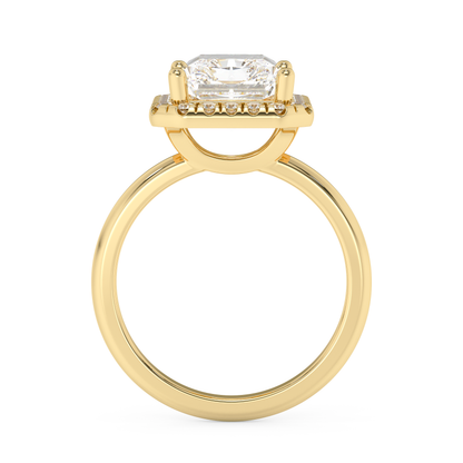 Emerald Solitaire Lab Grown Diamond Engagement Ring
